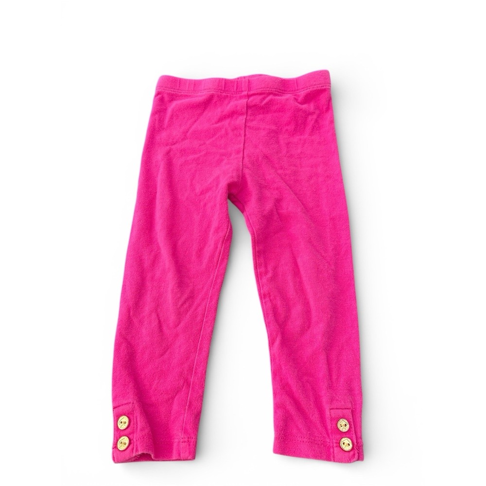 Baby Girl Hot Pink Kate Spade New York Size 18M Leggings Gold Accent Buttons